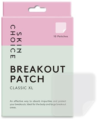 SKIN CHOICE XL Pimple Patches - Breakout Patch Classic XL - Body Back Cheek Mighty Large Spot Patch, Surface Large Hydrocolloid Patches, Vegan, Cruelty-Free, Korean Skin Care (Pack of 10)