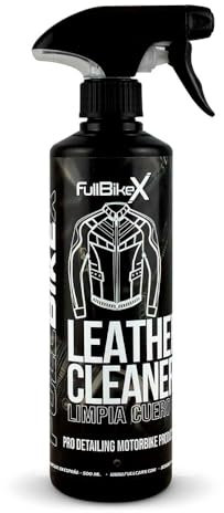 FULLBIKEX Leather Cleaner 500ml Nettoyant Cuir Moto Combinaison Veste Siège, Nettoie Les Revêtements en Cuir, Élimine Taches, Arôme Frais Neutralise Odeurs., Produit Nettoyage Detailing Professionnel