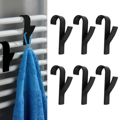 10 Piezas Ganchos Radiador Toallero, Colgador Toalla, Ganchos para Radiador Baño de Plástico para Cocina