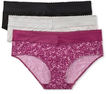 Warners Blissful Benefits Dig-Free Microfiber Lace Hipster 3-Pack WRW251HP12W