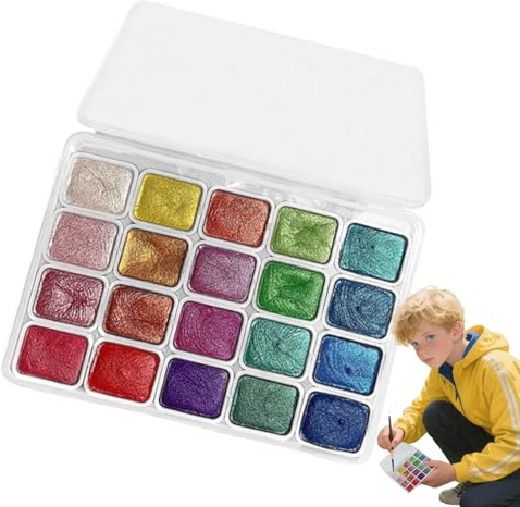 Set di acquerelli per adulti, set di 20 colori ad, progetti artistici, articoli di cancelleria, forniture per artigianato, glitter, per schizzi, illustrazioni, disegno, istruzione