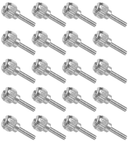 sourcing map 20 Pcs M3x12mm PC Computer Case Thumbscrews, Carbon Steel Nickel Plated Knurled Thumb Screws Bolts Fasteners for Computer Cover, Motherboard, Fan, Power Supply, Silver