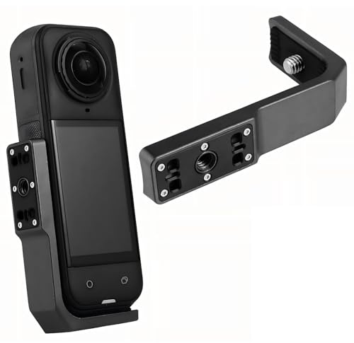 OURHZTB Vertikalt-horisontellt fäste för Insta360 X3/X4/X5 horisontellt actionfäste fotograferingsbygel skyddsram stödhållare med 1/4 tum skruvhål, tvåspetsanslutningsadapter