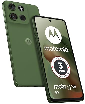 Motorola moto g56 5G con 3 anni di garanzia (8/256GB, Fotocamera 50MP + flicker cam, Display 6.72 FHD+ 120Hz, batteria 5100mAh, MediaTek Dimensity 7060, Android 15), PANTONE Dill
