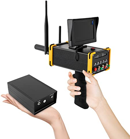 Detector de metales con pantalla, detector de oro de mano con detección automática de rotación de 360°, rango de 3200 pies y detector de escáner de metales de 3.3 a 55.8 pies de profundidad para oro
