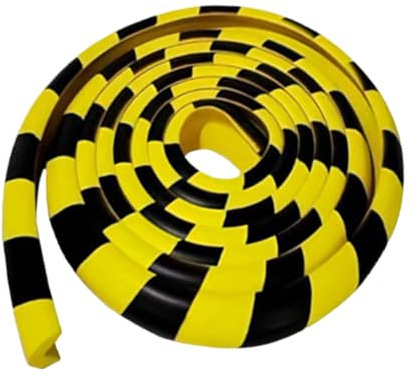 Protezione per bordo da parete – Striscia di Paraurti in autoadesiva, protezione in schiuma antiurto di tipo L, di sicurezza nero giallo | fascia anti- robusta e resistente al fuoco