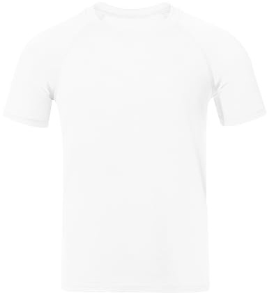 WISMBOX Boys' Short Sleeve Rash Vest, UPF 50+ Quick-Dry Swim Top for Pool