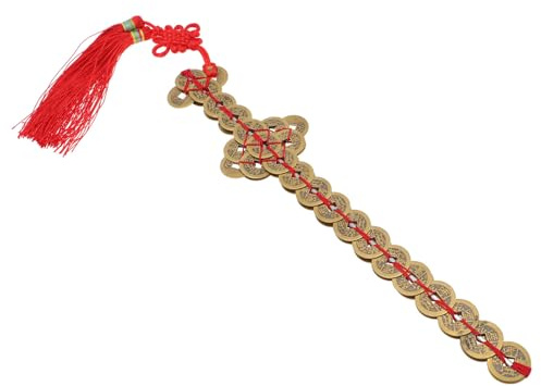 SHINEOFI Espada Decorativa de Cobre Monedas Chinas para Fengshui, Accesorio Hogar Que Atrae Buena Energía y Protege Espacios Familiares