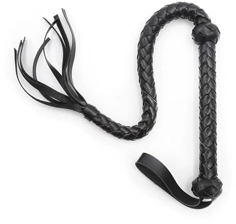 Ridad häst 71 cm hästpiska, lädernät, tofshuvud, ridpiska