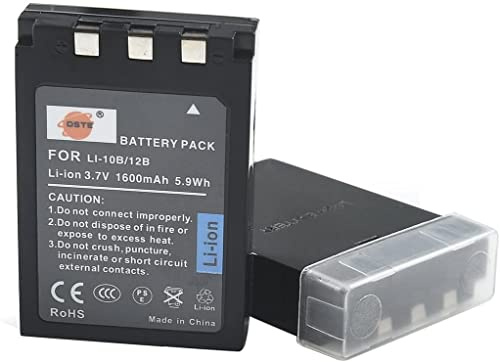 DSTE® 2x LI-10B Rechargeable Li-ion Battery for Olympus C-50 C-60 C-70 C-470 C-760 C-765 C-770 C-5000 C-7000 D-590 X-1 X-2 X-3 X-500 FE-200 IR-500 Stylus 300 400 410 500 600 800 810 1000 Digatal Camera as Olympus LI-12B