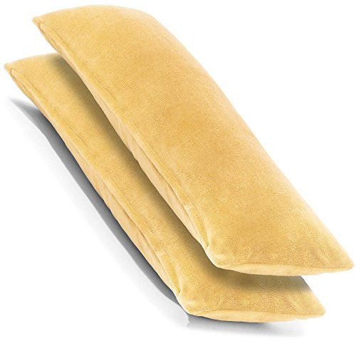CelinaTex 2er Set Kissenbezug 40x120 cm Doppelpack Coral Fleece Kissenhülle, Seitenschläferkissen Bezug Stillkissenhülle Comfortable beige 5001377