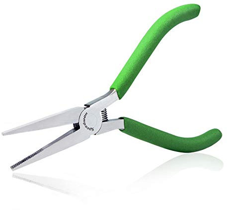 SPEEDWOX Mini Flat Nose Pliers Thin 5 Inches Small Duck Bill Pliers Fine Needle Nose Pliers Micro Chain Nose Pliers Precision Jewelry Making Hand Tools Professional Beading Hobby Work Craft