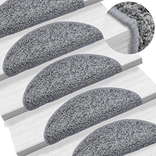 Trappmattor, 15 pcs Grå 56x20 cm, för hemdekoration