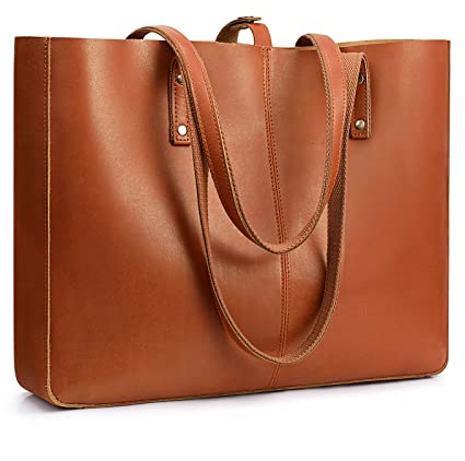 S-ZONE Damen Handtasche Vintage Crazy Horse Leder Große Shopper Tote Bag Schultertasche Arbeitstasche Datingstasche