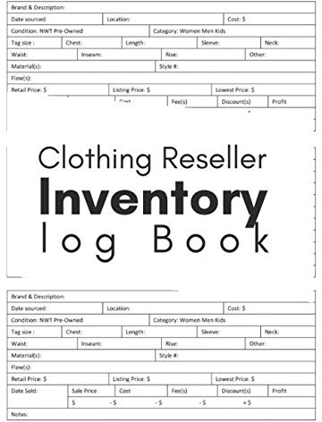 Clothing Reseller Inventory Log Book: Product Listing Notebook For Online Fashion Resellers on Poshmark, eBay, Mercari, Dogs & More