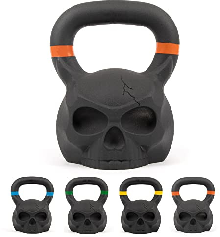 Phoenix Fitness Skull Kettlebell - Heavy Cast Iron Weight for Fitness and Strength Training, Bodybuilding, Muscle and Cardio - Professional Workout Equipment for Home and Gym - 24kg