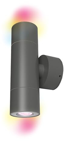 4lite Smart Outdoor Up Down Wall Light (Graphite) 345lm IP54 Supplied with 2X Smart GU10 Bulbs - 4L2/2305-4Yr Guarantee