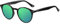 H HELMUT JUST Gafas de Sol para Hombre Mujer Polarizadas Redondas Ligero Vintage TR90 y Acetato Cristal Tipo Verde Espejo Anti Reflejos