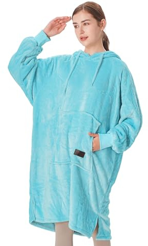 Catalonia Classy vestaglia donna invernale, felpa coperta indossabile, felpa calda, felpa vestito di pile, coperta con maniche cappuccio