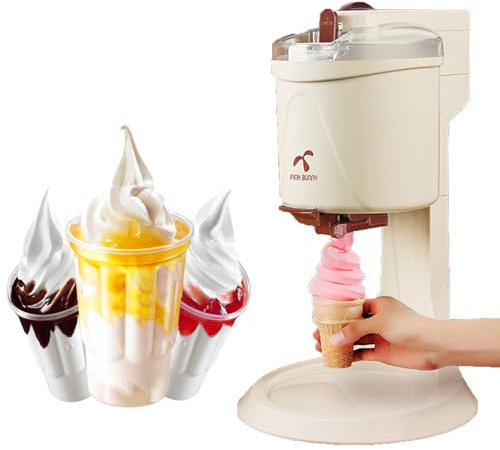 Machine à Crème Glacée Molle Semi-Automatique 1000 Ml, Machine De Fabrication De Crème Glacée Domestique,Dessert Aux Fruits, Cône De Yaourt, Machine à Crème Glacée,Dessert Domestique Grande Capacité