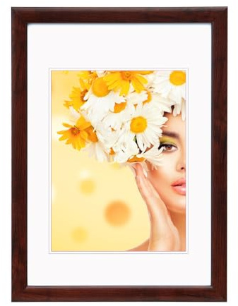 IDEAL TREND Kunststoffrahmen mit Klarglas Bilderrahmen PS-1 Frame Foto Collage Portraitrahmen Glasscheibe: Farbe: Mahagoni | Format: 40x50