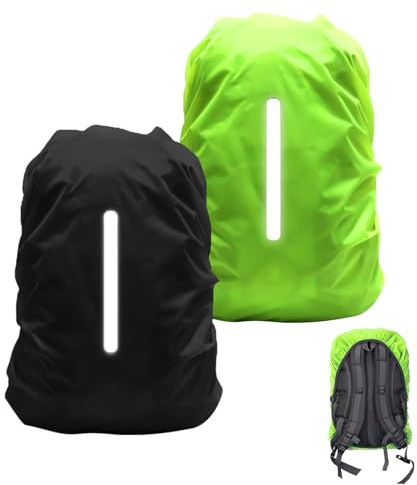 DELAESI Rucksack Regenschutz 30-40L Regenschutz für Rucksäcke Schulranzen Regenschutz mit Reflexstreifen Regenhülle Rucksack Regenschutz Schulranzen für Wandern Camping Reisen Radfahren