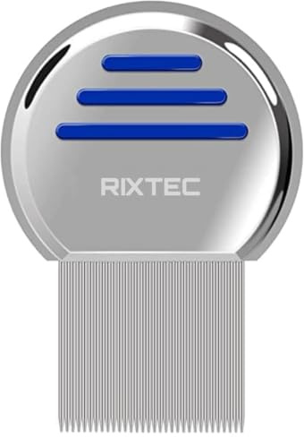 RIXTEC Peine para piojos para mujeres y niños, de acero inoxidable, terminador de piojos, peine fino para eliminar piojos, para mujeres y hombres (multicolor) (R)