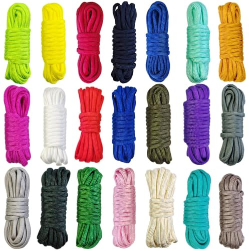 21 Colors Paracord (10FT Each Color), 4mm 550lb Parachute Cord Combo Kit