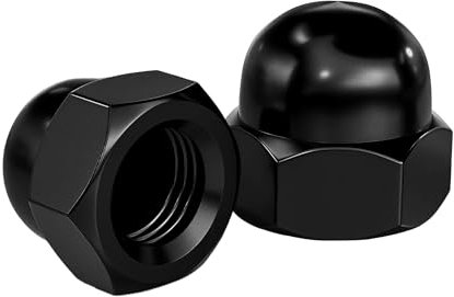 10 Stück Hutmuttern M8 Edelstahl, Hohe Form Edelstahl Sechskant Hutmuttern für Schrauben Gewindestangen & Gewindebolzen, Schwarz Hutmuttern Kappenmuttern für Haushaltsgeräte, Maschinen, Dekoration