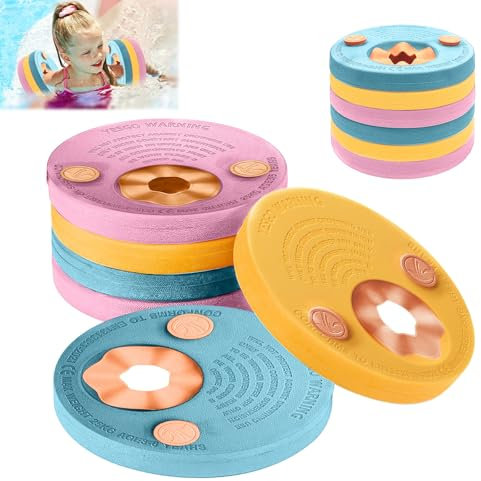 6 Stück Schwimmscheiben für Kinder, Swimming Discs Kinder, Schwimmscheiben Kinder 3-7 Jahre, Kein Aufblasen Erforderlich für Jungen Mädchen Schwimmen Lernen