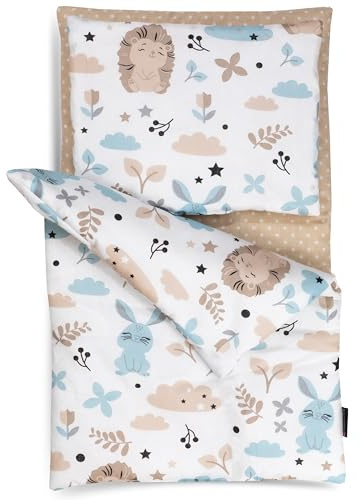 PinkZebra Ropa de cama de 3 piezas para muñecas grandes de hasta 48 cm, manta + almohada + colchón, ropa de cama para muñecas con colchón, ropa de cama de algodón, color marrón erizo