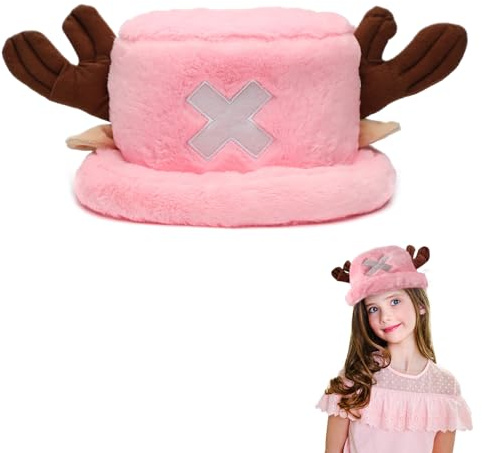 Yunlaishaocer Sombreros de anime, gorro de peluche, gorro Chopper, adorables sombreros de cosplay, para Halloween, carnavales y fiestas de cumpleaños (A)