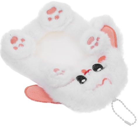 Alipis Plush Animal Card Holder Keychain with Adorable Rabbit Design Versatile Photo and Id Badge Protector Soft Cartoon Photocard Sleeve for Work Passes and Bank Cards Cute Kpop Fan