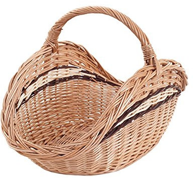 e-wicker24 Alles aus Weide Panier à bûches, corbeille a bois, panier naturelle, basket a bois (65x44 H: 8/26/41)