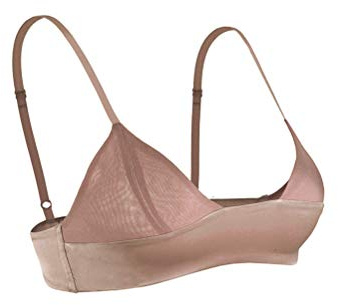 SilRiver Bralette de seda ligero para mujer, sexy, copa suave, sin varillas, triángulo, con satén suave, Champán, Medium