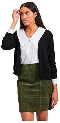 Vila Damen Viril Short L/S Knit Cardigan-noos Strickjacke, Schwarz (Black) ,XXL