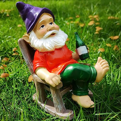 HeiPen Garden Gnomes Outdoor, Garden Statue Decor for Yard Lawn Patio, Garden Gifts for Mom Grandma Women Wife Aunt Sister Friends(Red)