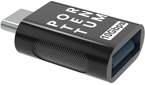 PORTENTUM Adaptador USB C a USB 3.0 (3.1) OTG Velocidad 10Gb Cuerpo Premium Zinc con Alta Resistencia al Calor - Adaptador USB a Tipo c de Solo 5 Gramos