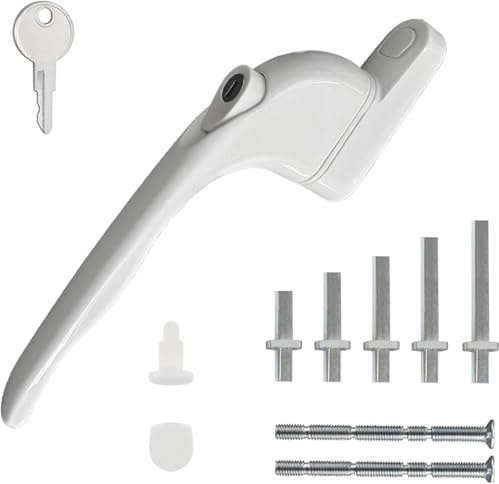 BRITECO Universal UPVC Window Handle - Multi-Position, Lockable With Keys for Secure Windows - Durable Replacement Handle, Fits Most Casement Windows