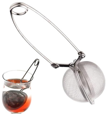 tamis à poudre de cacao - en acier inoxydable de qualité alimentaire Passoire à sucre en poudre à main Fine pour la cuisson, passoire à thé domestique avec poignée à pince, filtre à thé en boule
