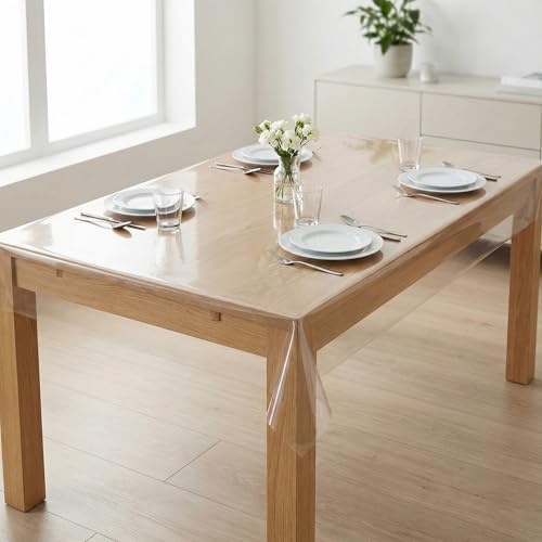 Tex family Tovaglia Trasparente Antimacchia in PVC Crystal, Copritavolo cristallo Spessore 0,20 mm, Made in Italy - Cm. 140x240
