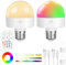 HOTUT E26/E27 Ampoule Telecommande Sans Fil, 2PCS 12 Couleurs Ampoule Rechargeable Type-C, E26/E27 Ampoule avec Télécommande et Fonction Tactile, Ampoule à Intensité Variable pour Chambre, Cuisine