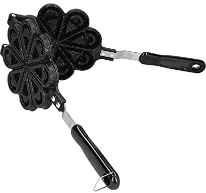 NoStick Waffle Maker with Stainless Steel Handles – Heart Shaped Pancake Mold for Home Cooking