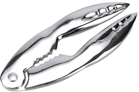 Set di utensili per granchio e aragosta, pinze per granchio in lega di alluminio, clip per dadi, facili da pulire, per casa e ristorante, 1 pezzo Mzp828 (Silver, 13x4.8x1.2cm)