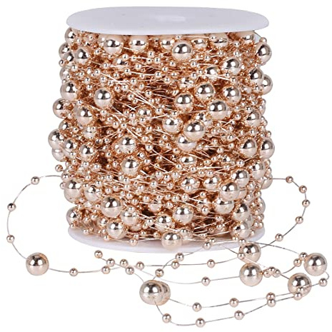 Fairblo Ghirlanda di Perline Natale Perle di Filo per Decorazioni Perle Albero di Natale Filo di perle Decorazione per Matrimonio Battesimi Compleanni