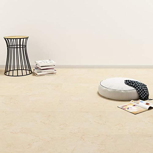 Tidyard PVC Laminat Dielen Selbstklebend rutschfest Wasserfest Vinylboden Bodenbelag Designboden Vinyl Boden Dielen Planken 5,11m² Beige