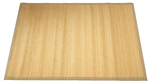 Japanwelt Rutschfester Bambus-Teppich I Wasserabweisende Bambusmatte, Badematte Duschmatte Bad-Vorleger Matte, Holzteppich Läufer aus Bambus für Küche, Flur, Bad & Wohnzimmer (Natur, 50 x 70 cm)