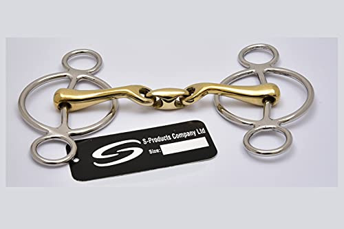 S-Products EASY CONTROL 2 GAG 3 RING CARTWHEEL SWIVAL LOZENGE MOUTHPIECE HORSE BIT (5.5 Inches)