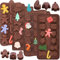 Lot de 4 moules à chocolat de Noël en silicone pour chocolat de Noël, muffins, bonbons, cupcakes, fondant