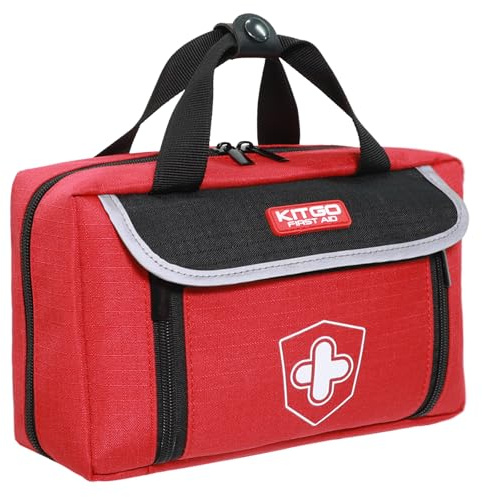 First Aid Kit - Waterproof Compact Small Emergency Medical Trauma Kit for Home, Travel, Camping, Hiking, Vehicle, Workplace Gift for Doctors, Parents, Travelers, Climbers (218 Piece Red)
